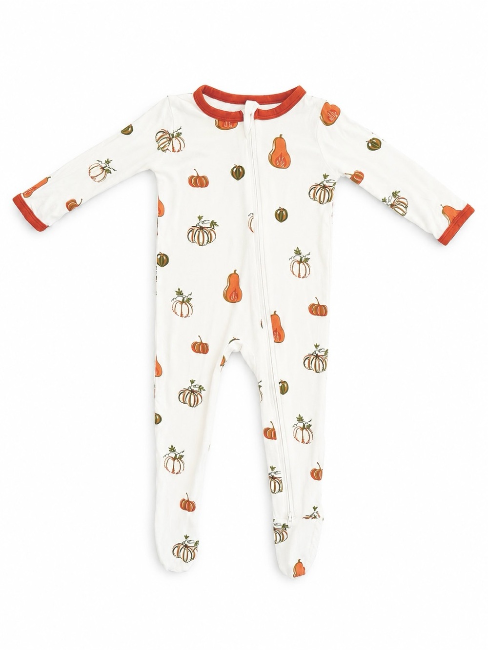 Kyte Baby Pumpkin Print Footie Pajamas 6-12M Fall Bamboo Sleeper